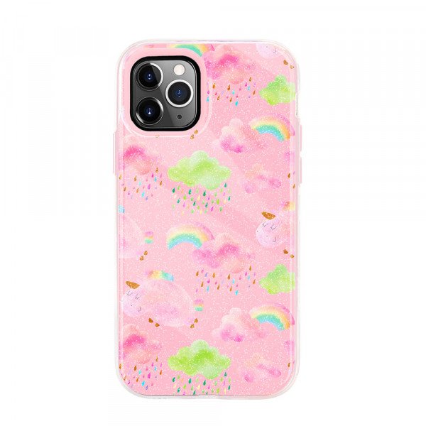 Wholesale Dual Layer High Impact Protective Hybrid Hard Design Case for iPhone 12 Pro Max 6.7 (Pink Rainbow)